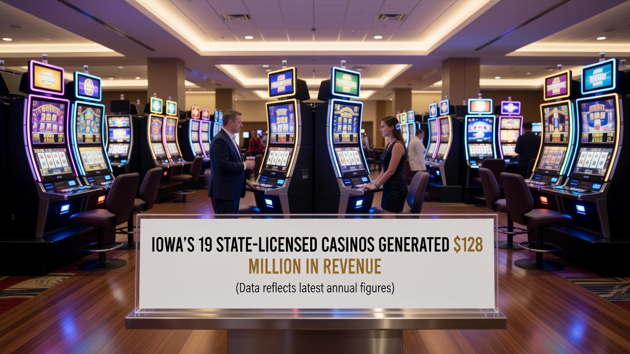 Casino gaming floor with digital betting terminals and surveillance elements